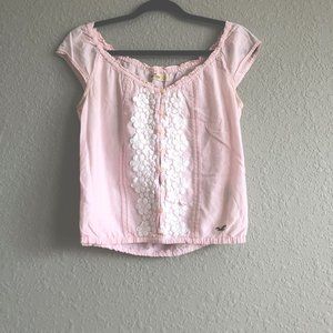 Hollister off the shoulder light pink top